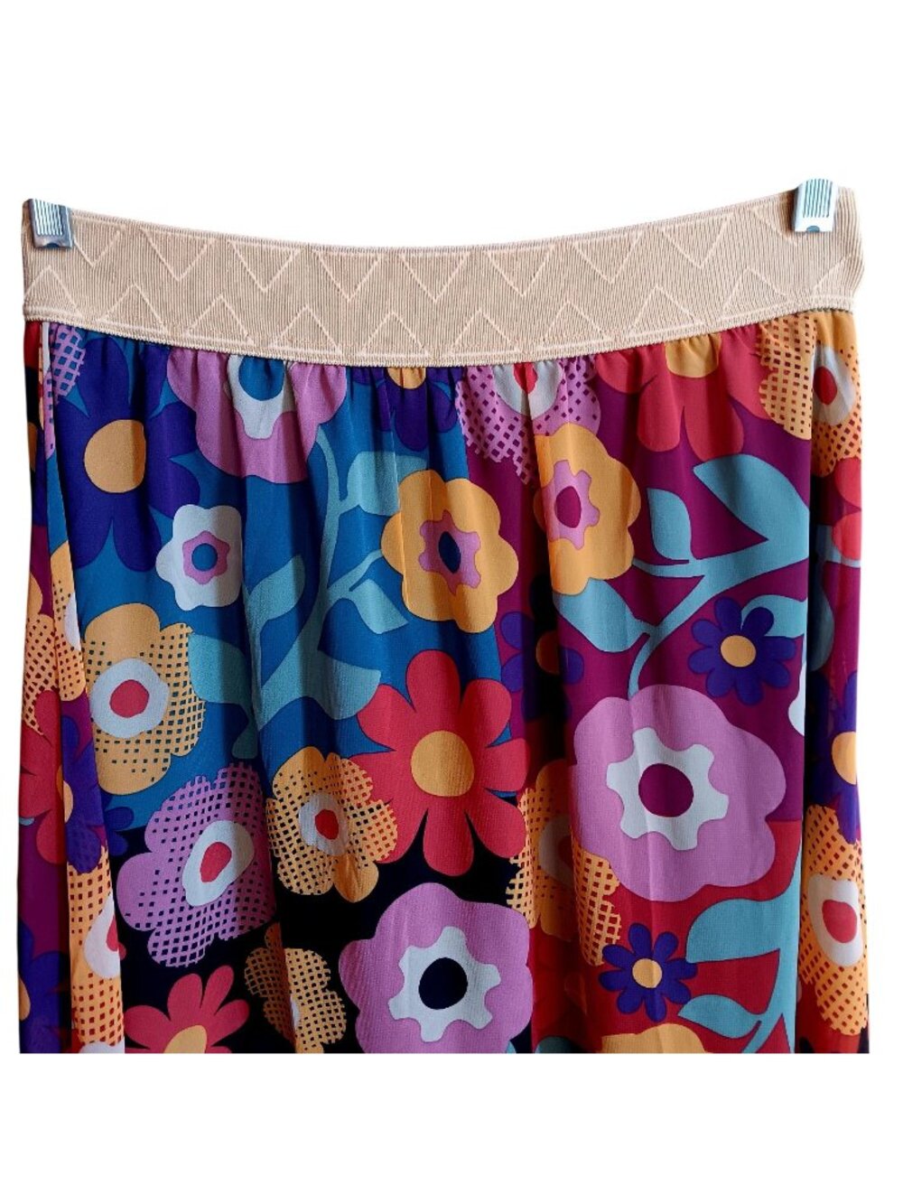 LuLaRoe Womens Small Floral Maxi Skirt Multicolor Elastic Waist Polyester